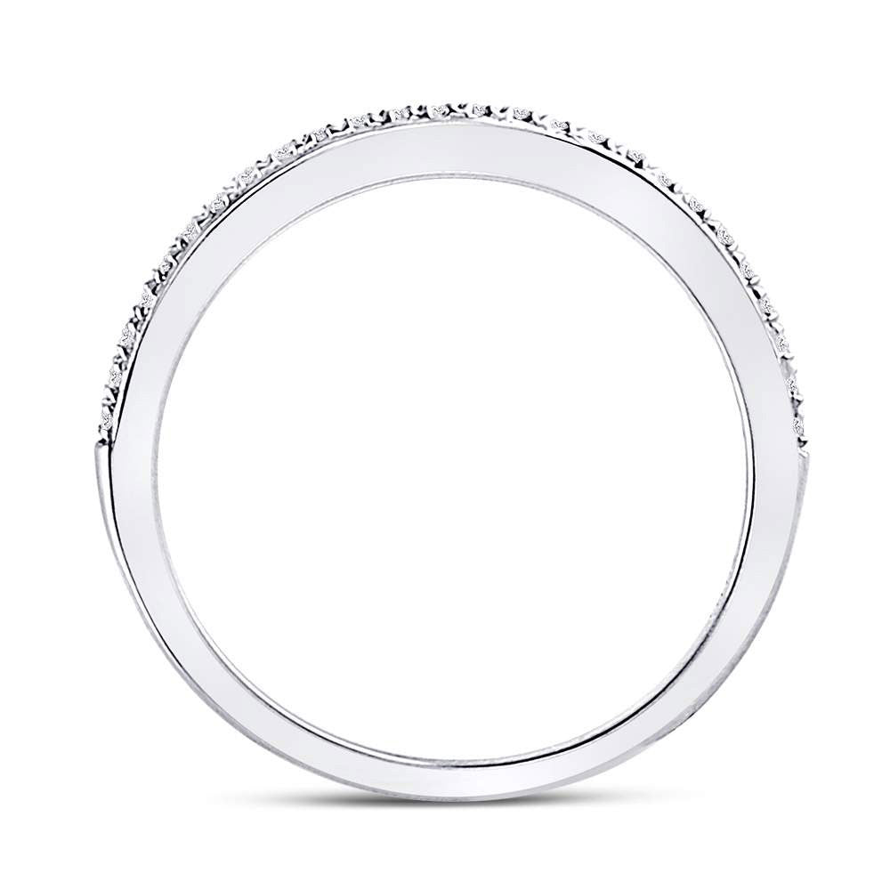 10K Rose Or White Gold Womens Round Diamond Single Row Stackable Band Ring 1/8 Cttw, Womens Size: 5-10