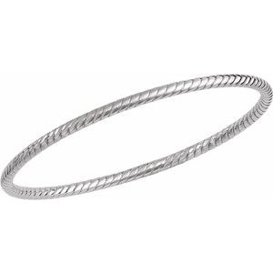 Sterling Silver 3 Mm 7 1/2 In Polished Twisted Bangle Bracelet
