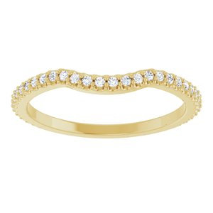 14K Yellow Gold Round 1.1 Mm Polished 1/5 Ctw Lab Grown Diamond Contour Band Size 7