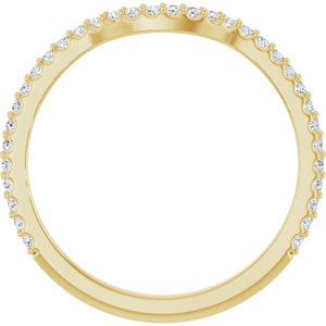 14K Yellow Gold Round 1.1 Mm Polished 1/5 Ctw Lab Grown Diamond Contour Band Size 7