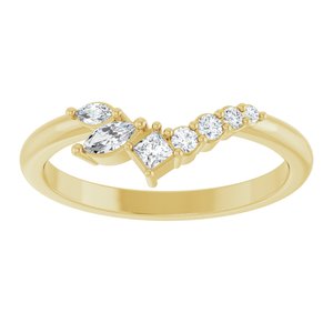 14K Yellow Gold Natural Diamond Natural Diamond Polished 1/5 Natural Diamond Contour Band Size 7