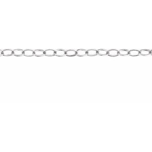 14K White Gold 1.8 mm Flat Cable Chain by the Inch