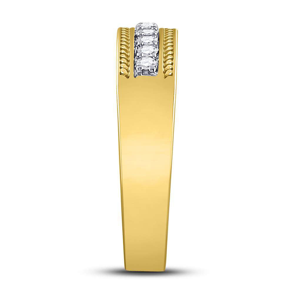 10K Yellow Gold His Hers Round Diamond Cluster Matching Wedding Set 3/4 Cttw, Womens Size: 5-10, Mens Size: 7-13