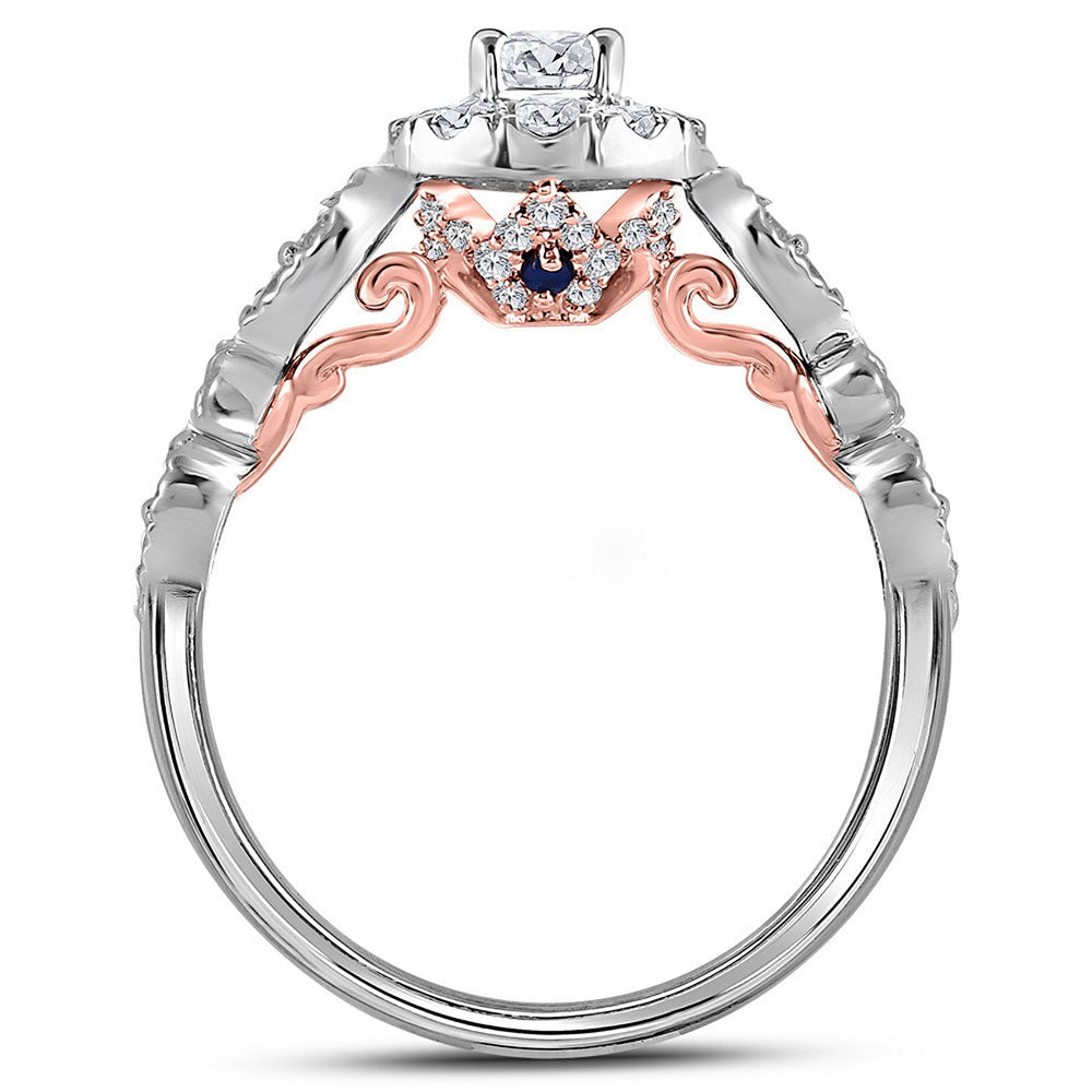 14K Two-tone Gold Round Diamond Solitaire Bridal Wedding Engagement Ring 3/4 Cttw, Womens Size: 5-10