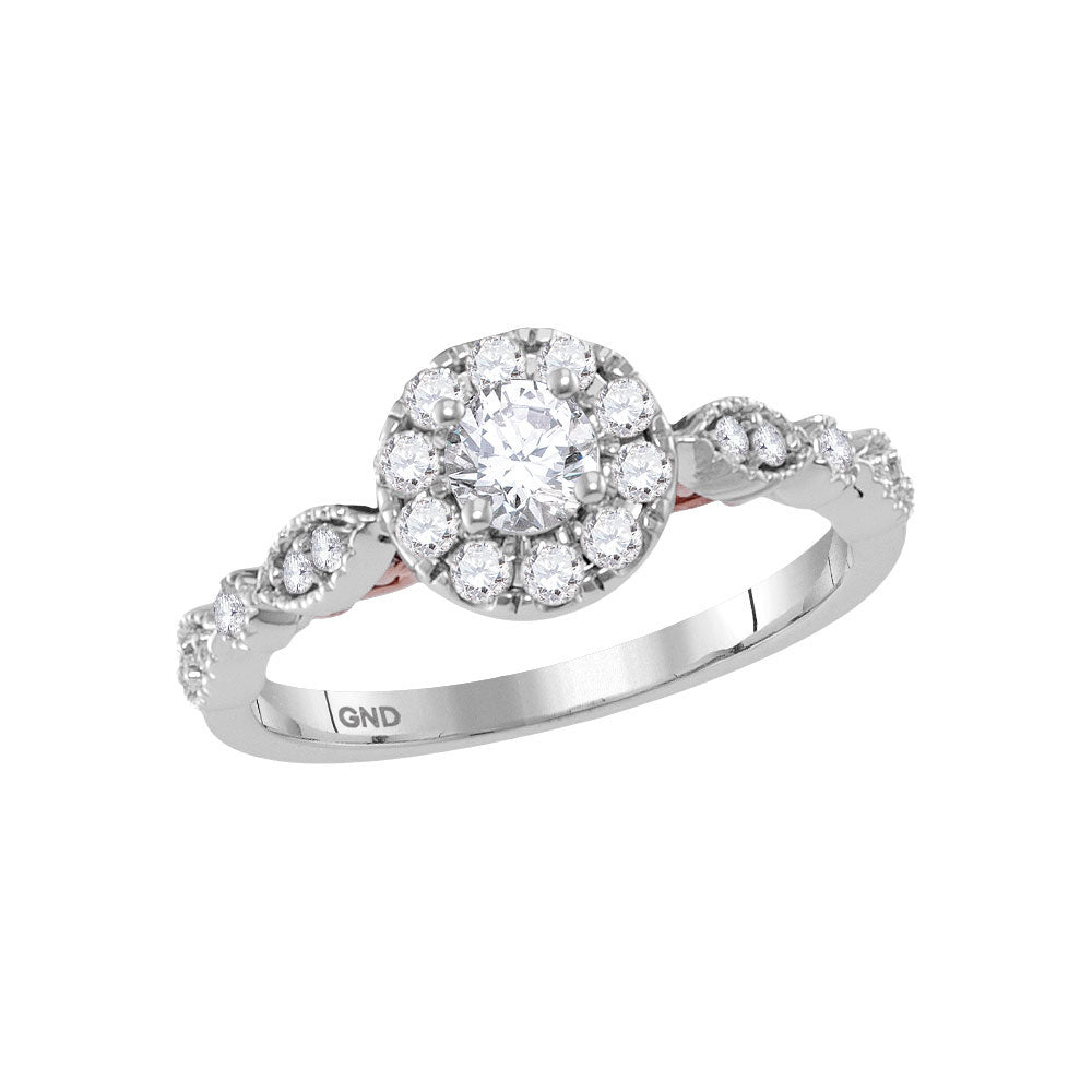 14K Two-tone Gold Round Diamond Solitaire Bridal Wedding Engagement Ring 3/4 Cttw, Womens Size: 5-10