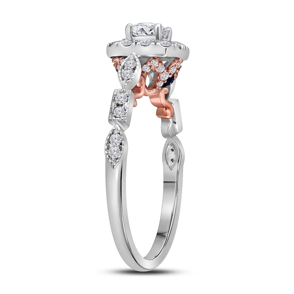 14K Two-tone Gold Round Diamond Solitaire Bridal Wedding Engagement Ring 3/4 Cttw, Womens Size: 5-10
