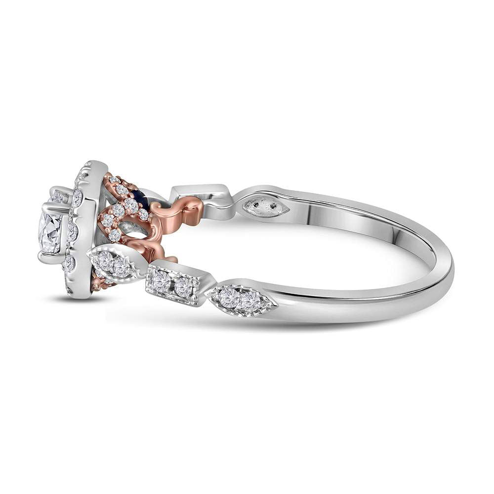 14K Two-tone Gold Round Diamond Solitaire Bridal Wedding Engagement Ring 3/4 Cttw, Womens Size: 5-10