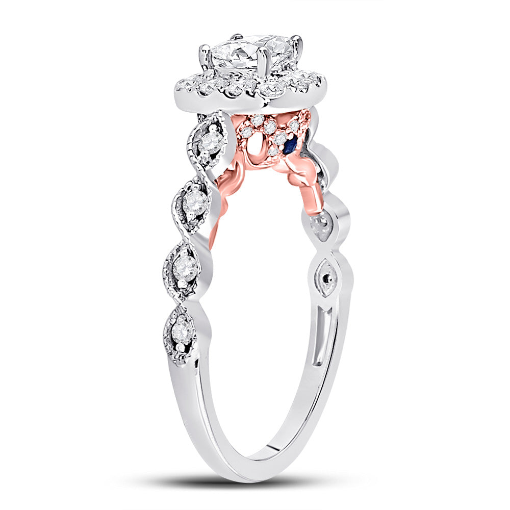 14K Two-tone Gold Princess Diamond Solitaire Bridal Wedding Engagement Ring 3/4 Cttw, Womens Size: 5-10