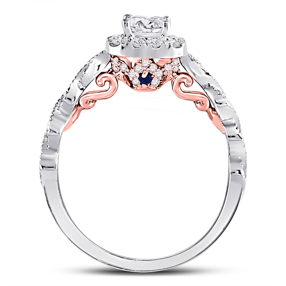 14K Two-tone Gold Princess Diamond Solitaire Bridal Wedding Engagement Ring 3/4 Cttw, Womens Size: 5-10
