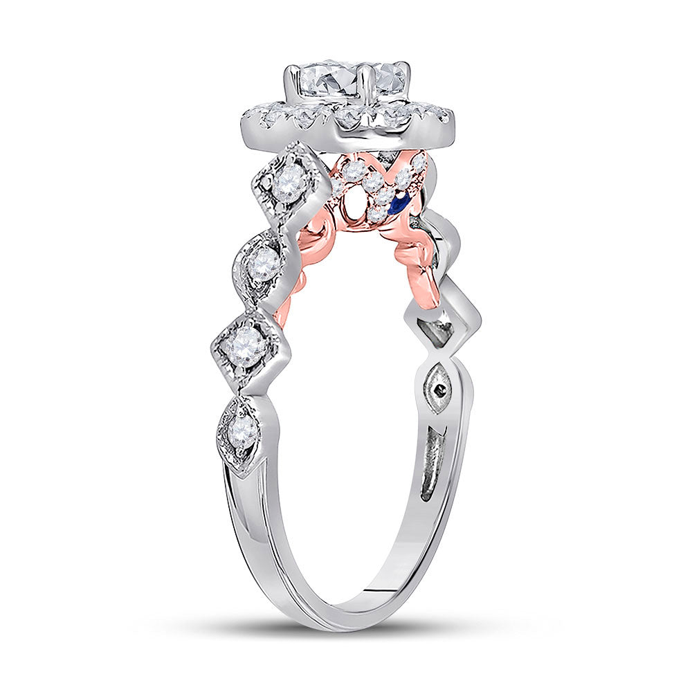 14K Two-tone Gold Round Diamond Solitaire Bridal Wedding Engagement Ring 3/4 Cttw, Womens Size: 5-10