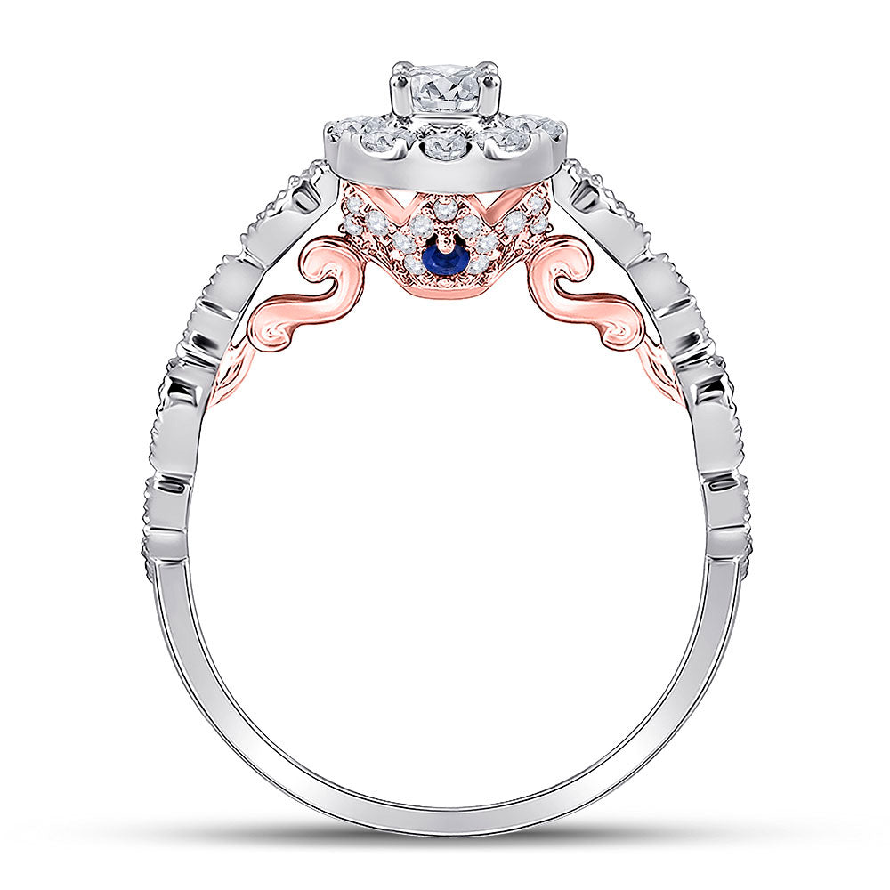 14K Two-tone Gold Round Diamond Solitaire Bridal Wedding Engagement Ring 3/4 Cttw, Womens Size: 5-10