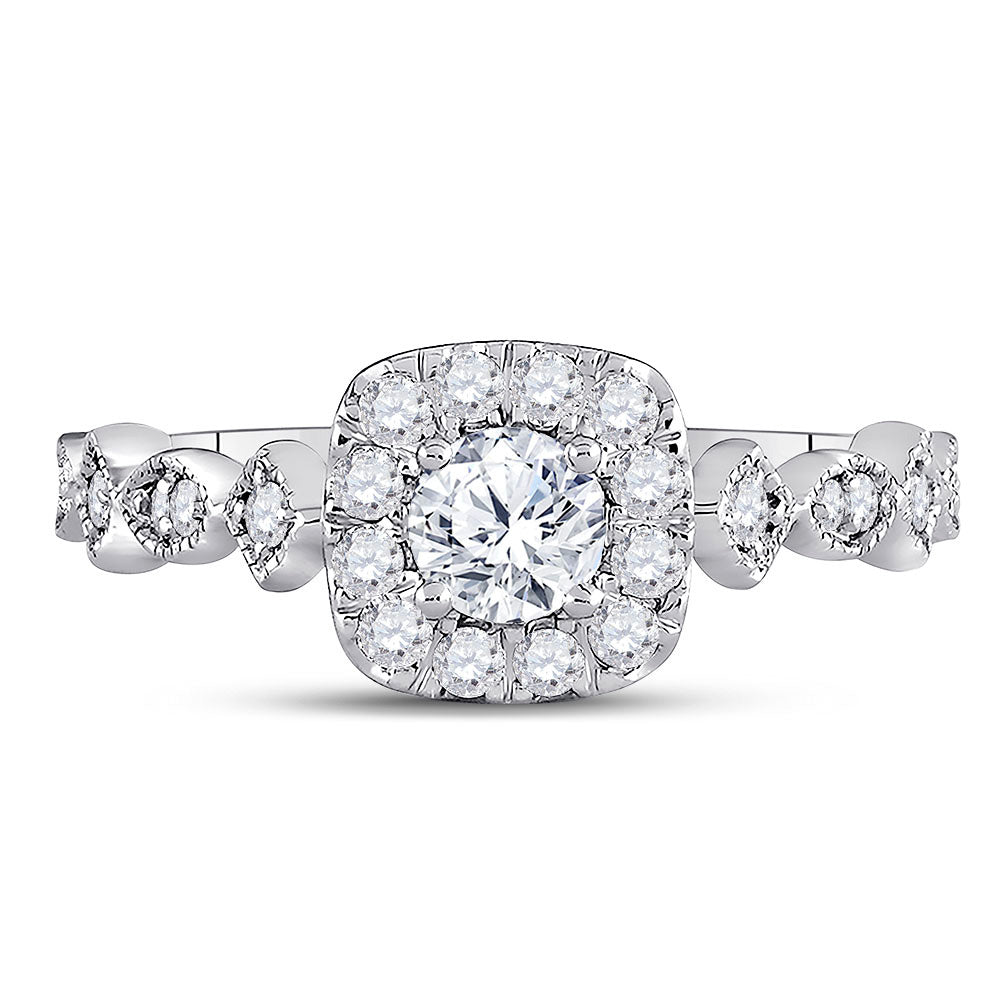 14K Two-tone Gold Round Diamond Solitaire Bridal Wedding Engagement Ring 3/4 Cttw, Womens Size: 5-10