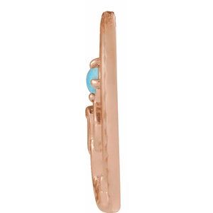 14K Rose Gold Round 2 Mm Natural Turquoise Phoenix Pendant