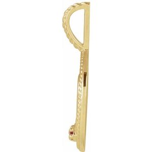 14K Yellow Gold Round 1.5 Mm Engravable Natural Ruby Boy Silhouette Pendant