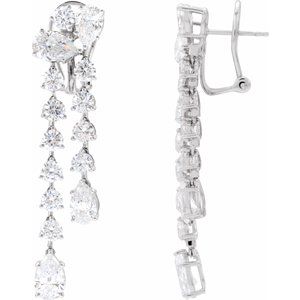14K White Gold Pear 8 X 5Mm Si, G-H 9 1/2 Ctw Lab-Grown Diamond Ear-Wire Dangle Earrings