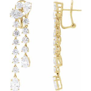 14K Yellow Gold Pear 8 X 5Mm Si, G-H 9 1/2 Ctw Lab-Grown Diamond Ear-Wire Dangle Earrings