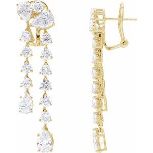 14K Yellow Gold Pear 8 X 5Mm Si, G-H 9 1/2 Ctw Lab-Grown Diamond Ear-Wire Dangle Earrings