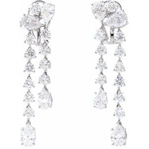 14K White Gold Pear 8 X 5Mm Si, G-H 9 1/2 Ctw Lab-Grown Diamond Ear-Wire Dangle Earrings