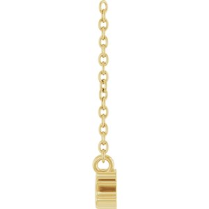 14K Yellow Gold 19.15 X 5 Mm 18 In Polished Lowercase Script Mimi Necklace