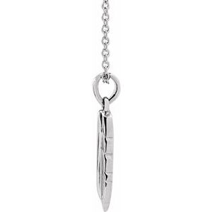 Sterling Silver 19.39 X 3.87 Mm 16-18 In Polished Feather Necklace