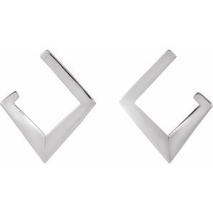 Sterling Silver Geometric Front-Back Hoop Earrings