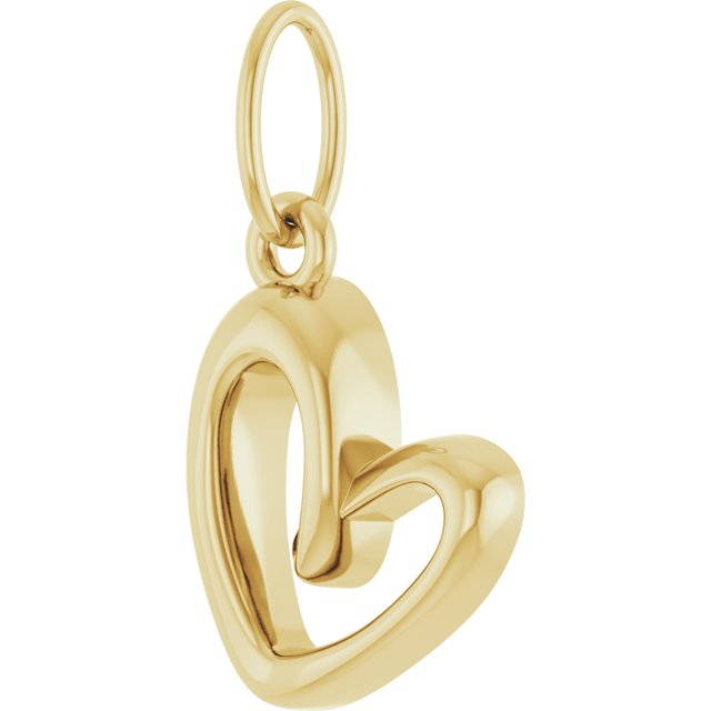 14K Yellow Gold 14.5 X 7.9 Mm Polished Petite Heart Pendant
