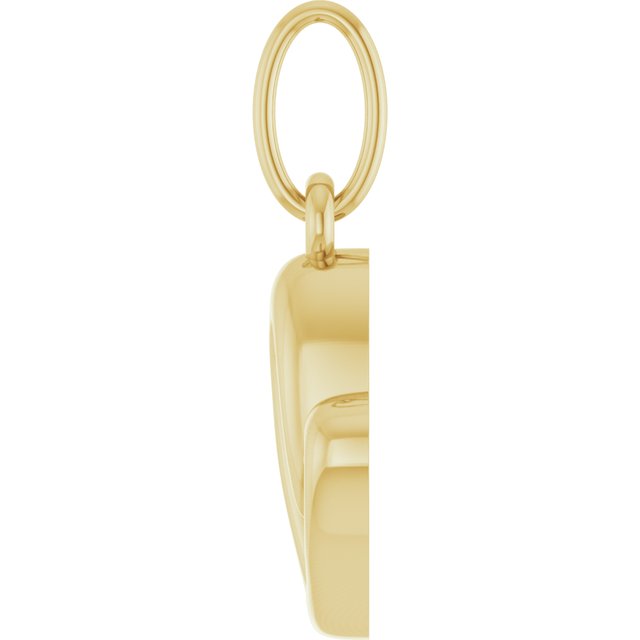 14K Yellow Gold 14.5 X 7.9 Mm Polished Petite Heart Pendant