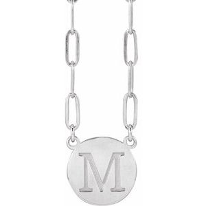 Sterling Silver 10 X 10 Mm 16 In Polished Engravable Disc Necklace