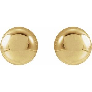 14K Yellow Gold 7 Mm Pair Friction Backs Polished Ball Earrings