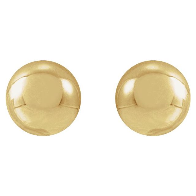 14K Yellow Gold 3 Mm Pair Friction Back Polished Ball Earrings