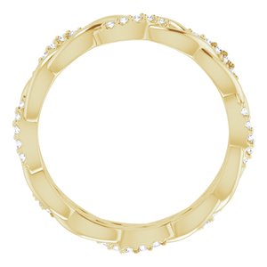 14K Yellow Gold Round 1 Mm G-H Si2-Si3 1/6 Ctw Natural Diamond Band Size 7