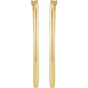 14K Yellow Gold 34.3 X 18.5 Mm 6 Mm Pair Catch Polished Hollow Elongated Oval Tube Hoop Earrings