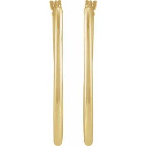 14K Yellow Gold 41.5 X 19 Mm 6 Mm Pair Catch Polished Hollow Elongated Oval Tube Hoop Earrings