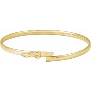 14K Yellow Gold 2.85 Mm 6 4/5 In Polished Endless Bangle