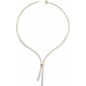 14K Yellow Gold 4 X 2Mm G-H Si1-Si2 26 1/5 Ctw Lab-Grown Diamond Line Necklace, Length: 20 In