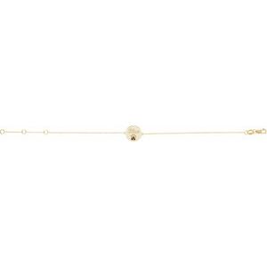 14K Yellow Gold Round 1 Mm Natural Black Spinel Engravable Paw Print Bracelet, Length: 7.5 In