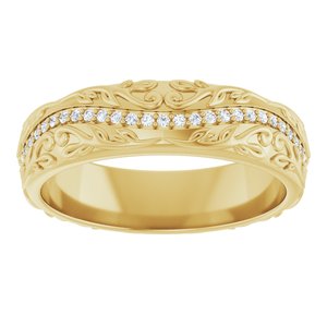 14K Yellow Gold Round 1 Mm G-H Si2-Si3 1/4 Ctw Natural Diamond Band Size 10