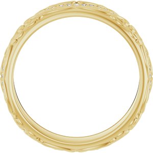 14K Yellow Gold Round 1 Mm G-H Si2-Si3 1/4 Ctw Natural Diamond Band Size 10