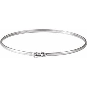 14K White Gold 1.8 Mm 6 4/5 In Polished Endless Bangle