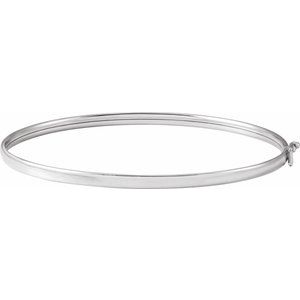 14K White Gold 2.85 Mm 6 4/5 In Polished Endless Bangle