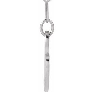 14K White Gold Sister 16.6 X 11.2 Mm 18 In Polished Sister Necklace