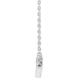Sterling Silver 20.1 X 8.1 Mm 18 In Polished Angel Script Necklace