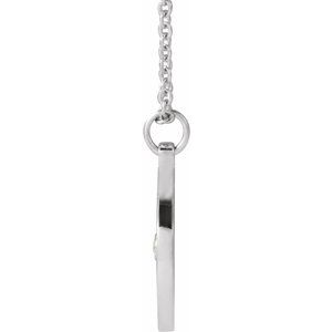 Sterling Silver Round 1.5Mm G-H I1 .015 Ct Natural Diamond Compass Necklace, Length: 18 In