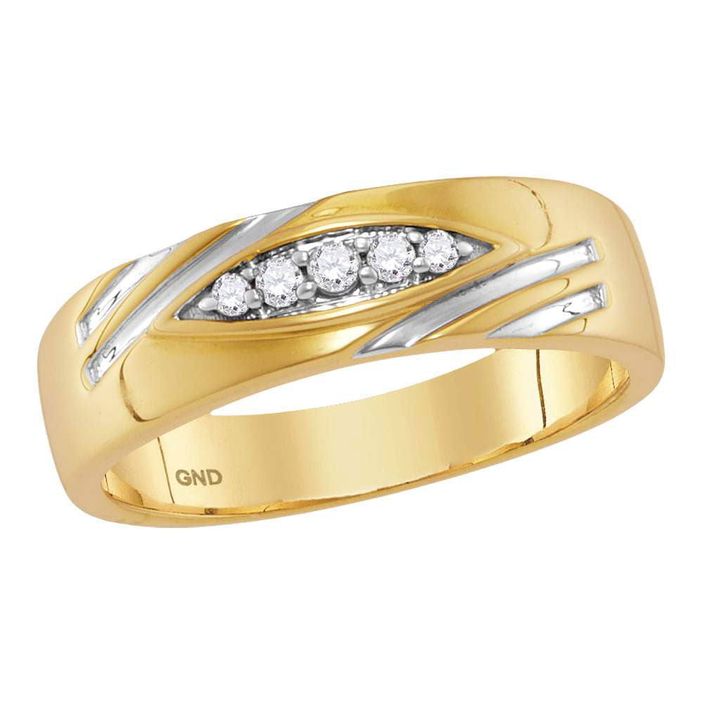 10K Yellow Gold His Hers Round Diamond Cluster Matching Wedding Set 1/2 Cttw, Womens Size: 5-10, Mens Size: 7-13
