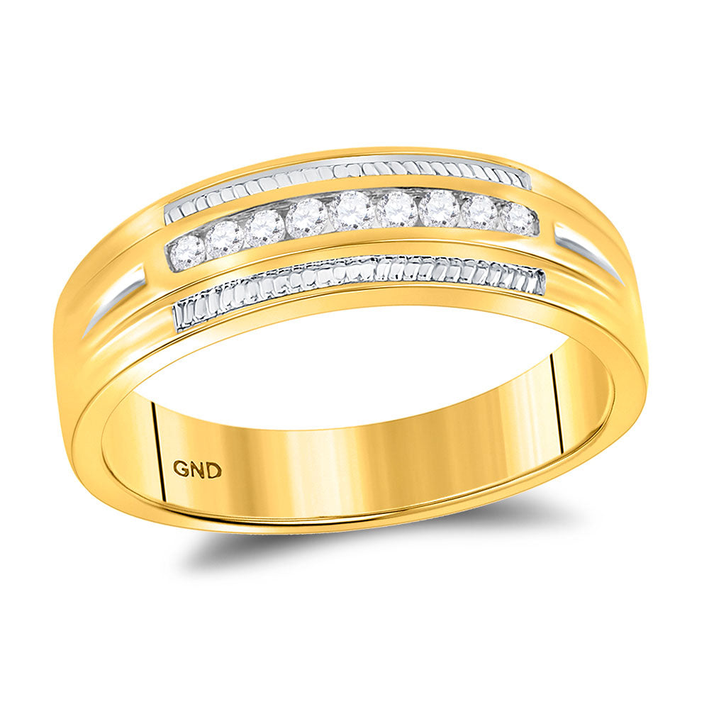 10K Yellow Gold His Hers Round Diamond Halo Matching Wedding Set 5/8 Cttw, Womens Size: 5-10, Mens Size: 7-13