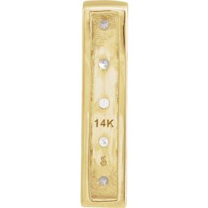 14K Yellow Gold Round 2.1Mm G-I I1-I2 1/5 Ctw Natural Diamond Vertical Pendant