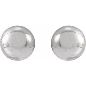 14K White Gold 3 Mm Pair Friction Backs Polished Ball Earrings
