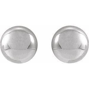 14K White Gold 4 Mm Pair Friction Backs Polished Ball Earrings