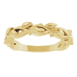 10K Yellow Gold Polished Nature-Inspired Band Size 7