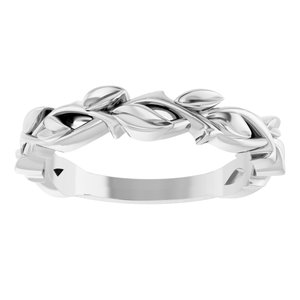Platinum Polished Nature-Inspired Band Size 7